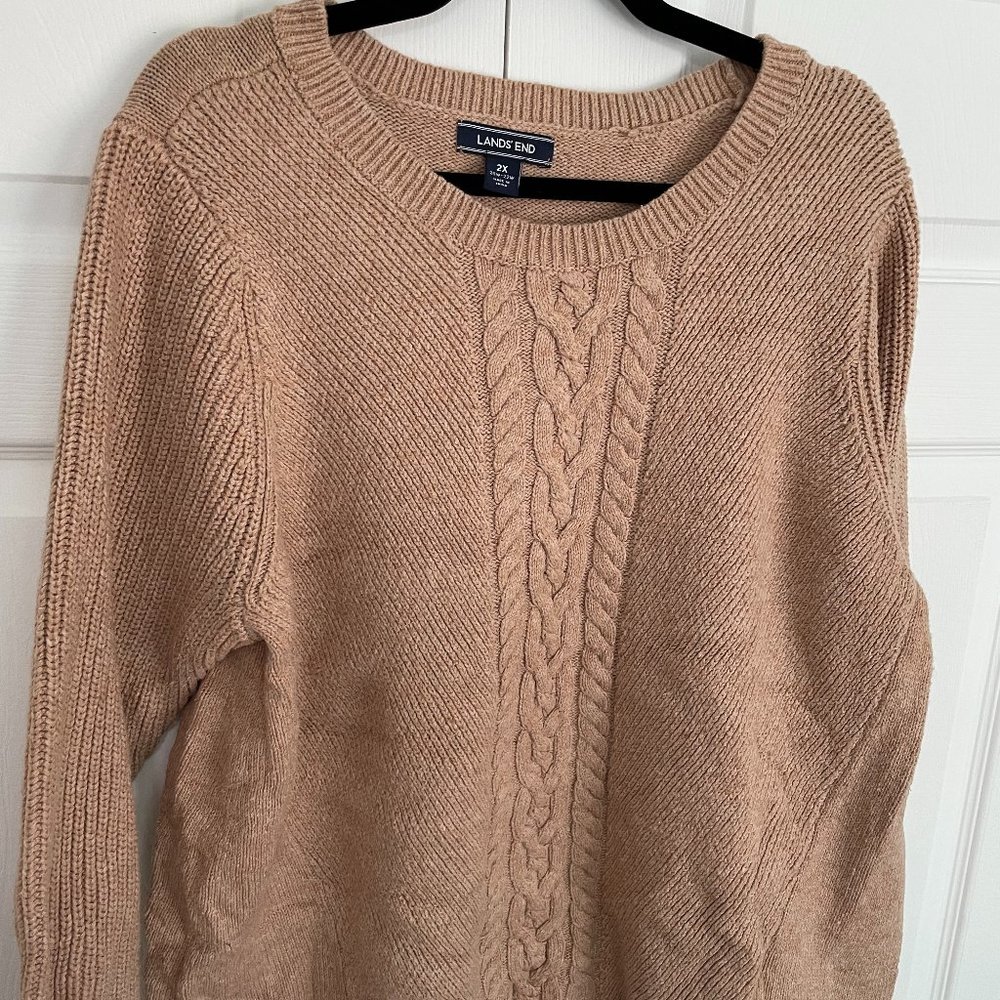Lands End Tan Sweater
